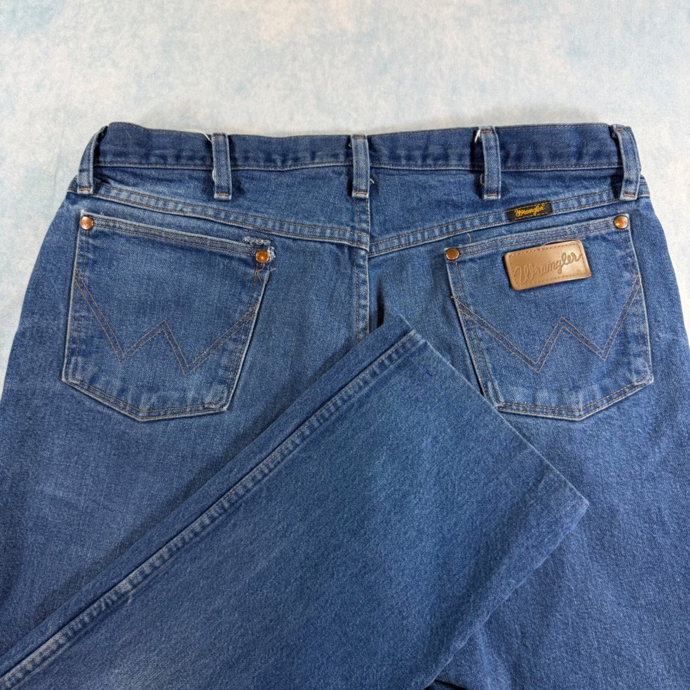 Wrangler Jeans Mens 36x30 (36x27) Blue Good Cowboy Cut 13MWZPW Denim Hemmed